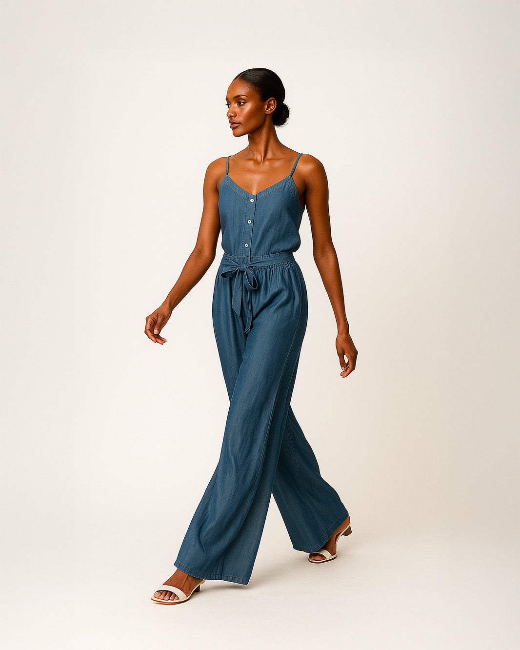 Pantaloni lunghi e larghi con elastico