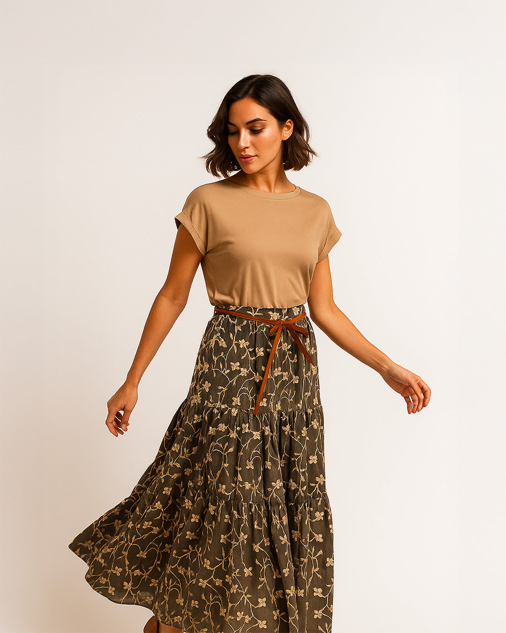 Maglia mezza manica con cucitura