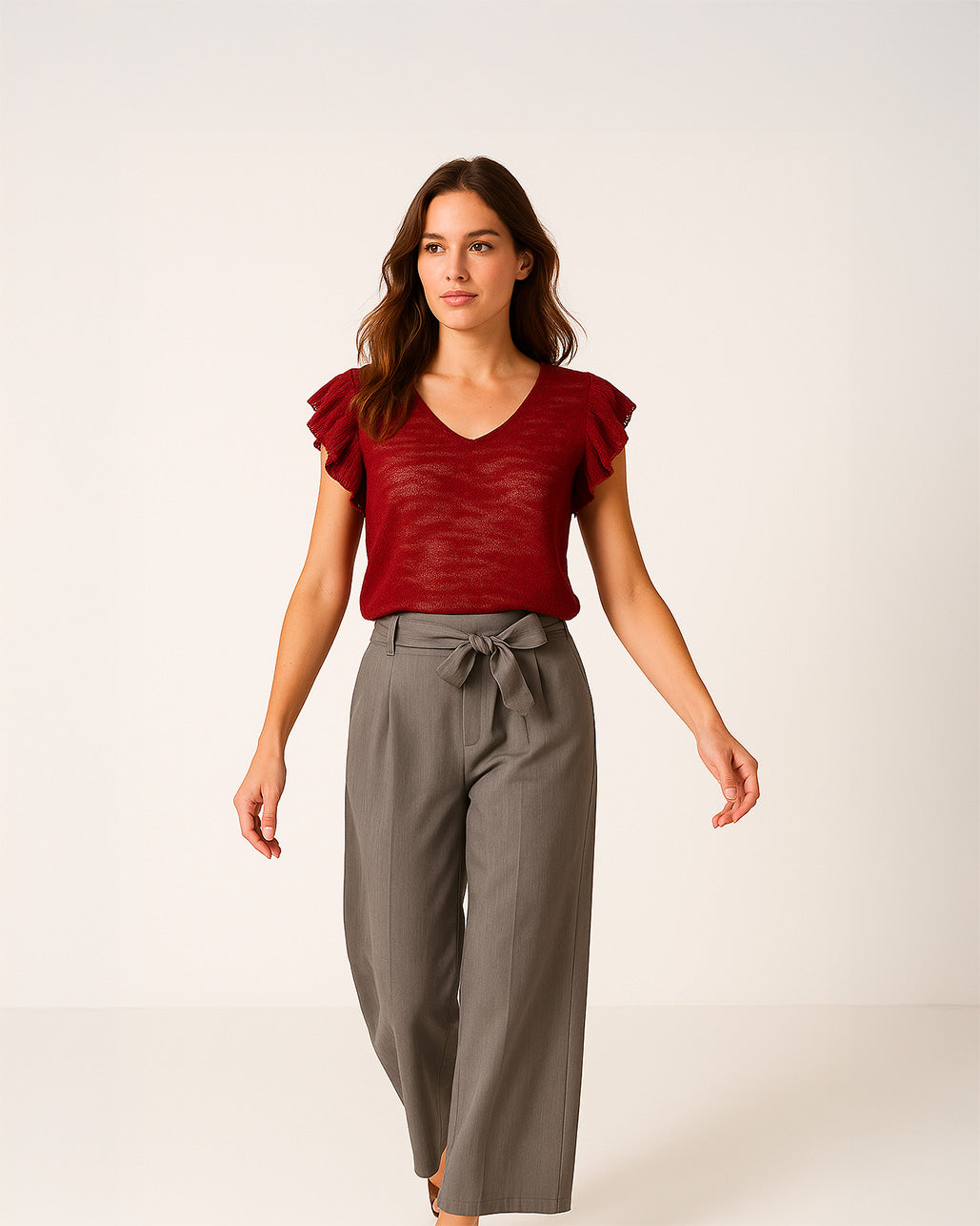 Pantaloni con tasca e doppio bottone