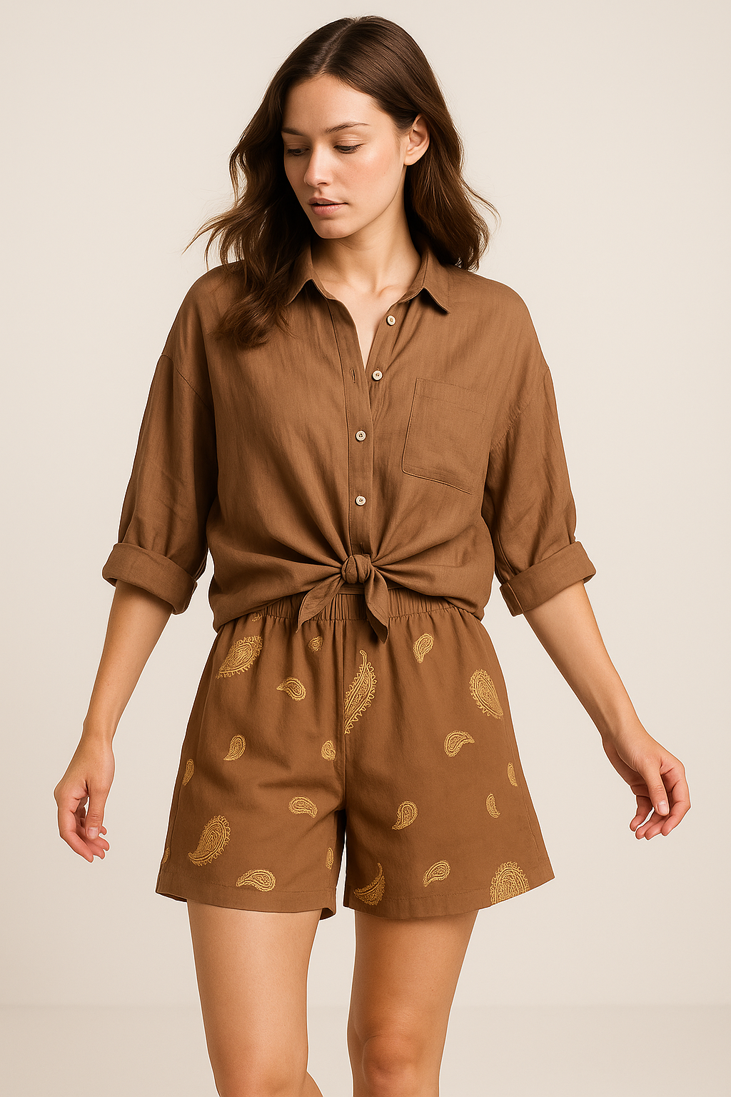 Camicia manica lunga con nodo