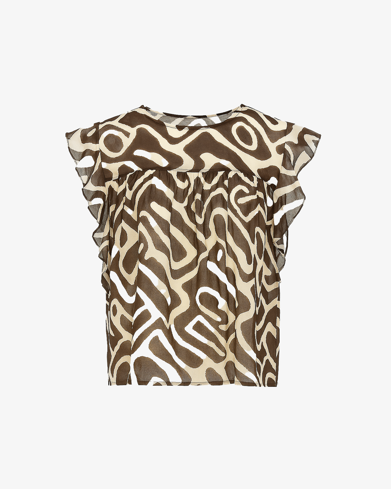 Blusa con bottone posteriore e rouge sulla manica