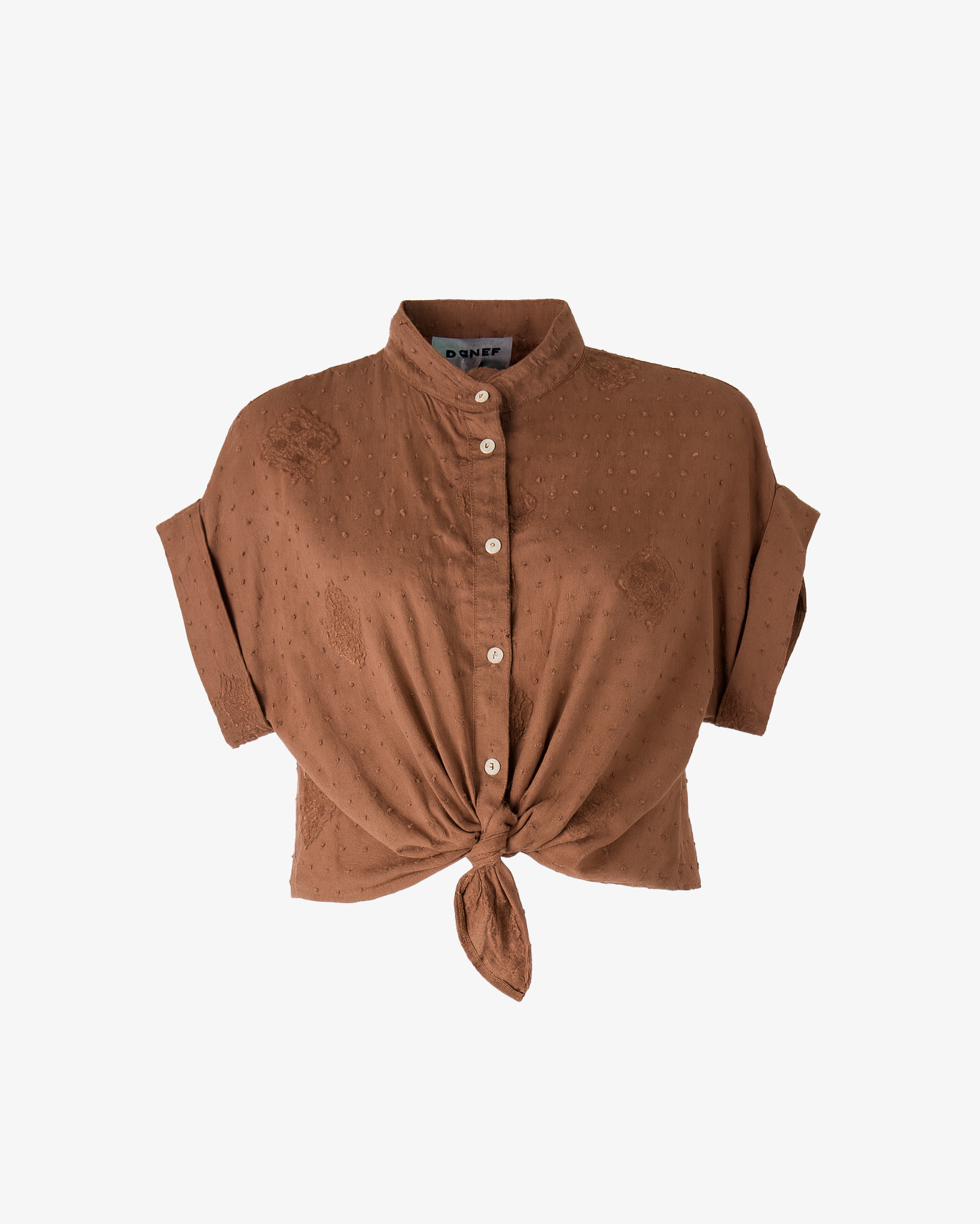 Camicia tinta unita con ricami