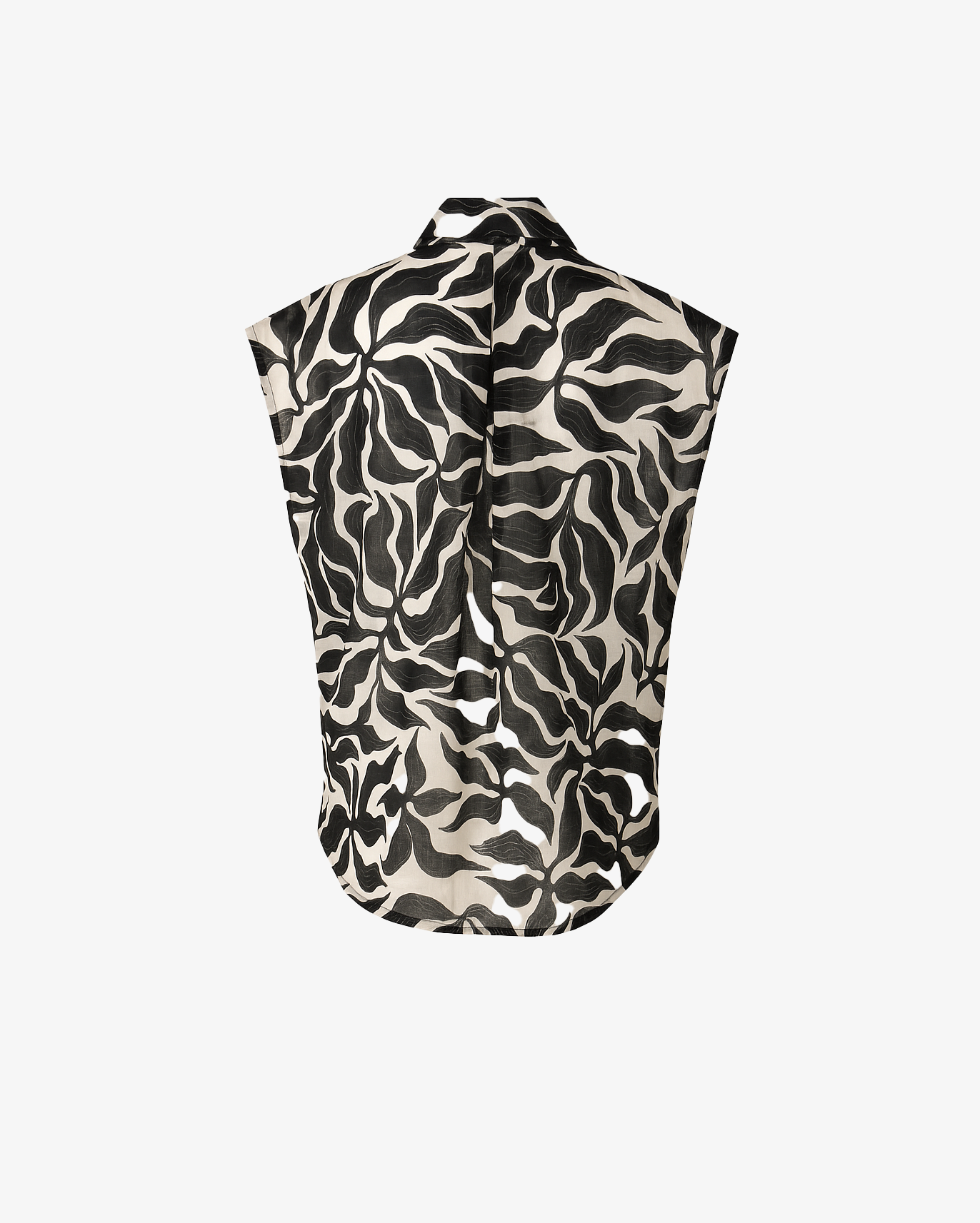 Camicia con nodo e fantasie foglie