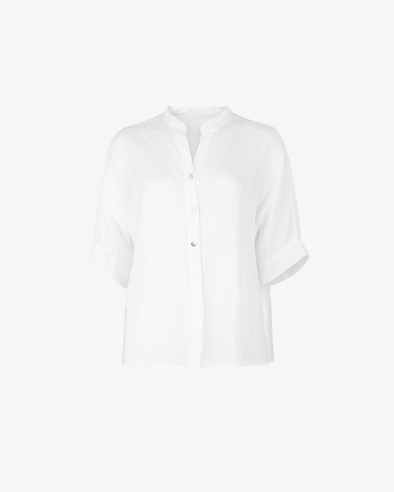 Camicia tinta unita con collo coreano