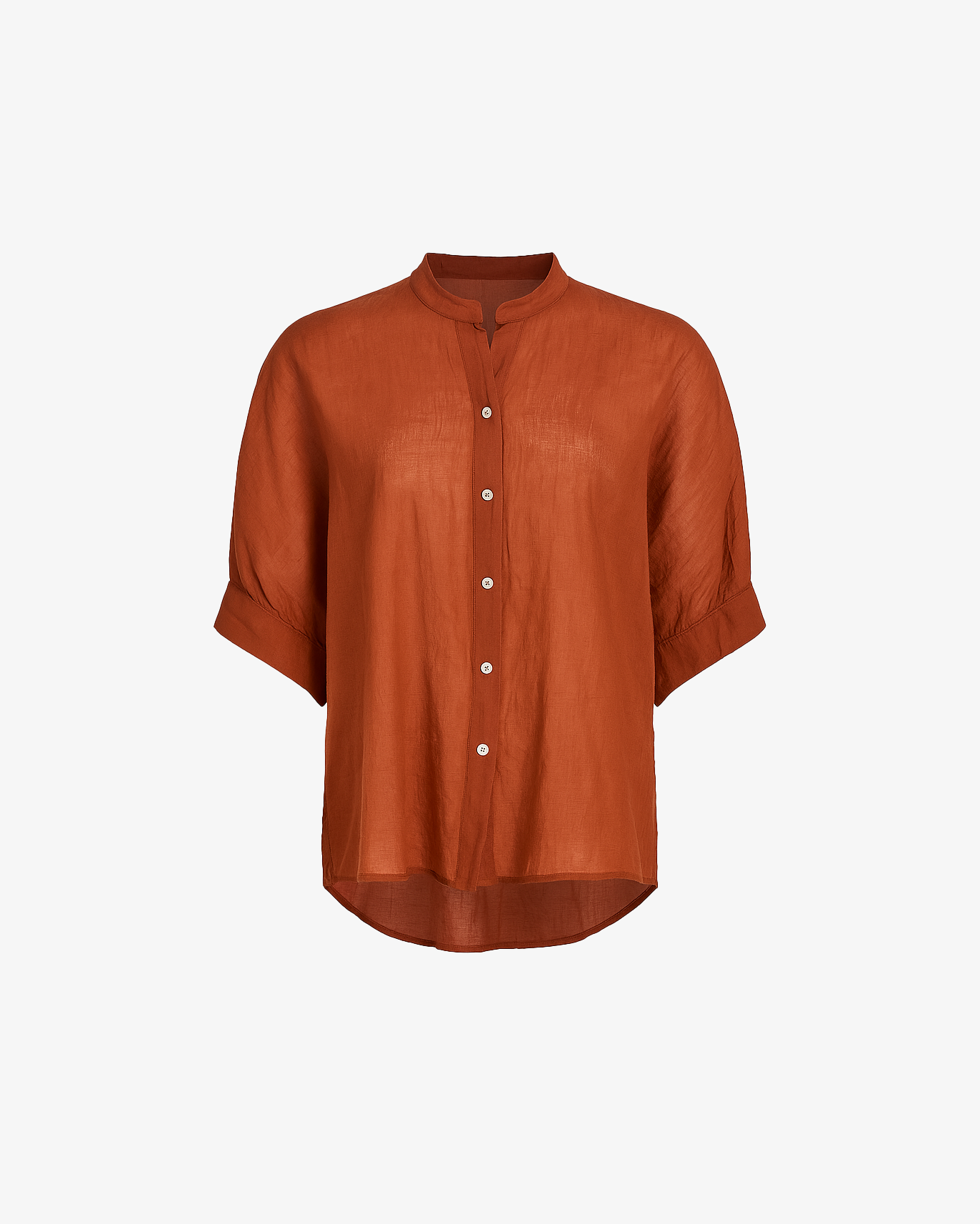 Camicia tinta unita con collo coreano