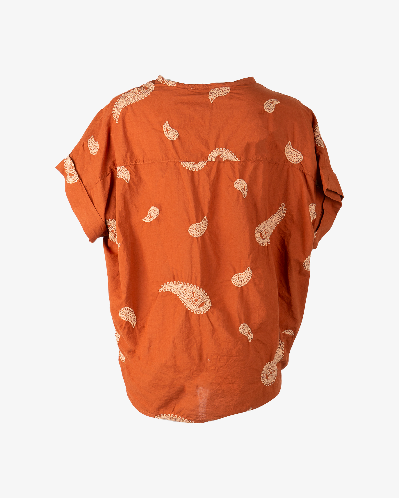 Camicia con nodo e ricamo a fantasia