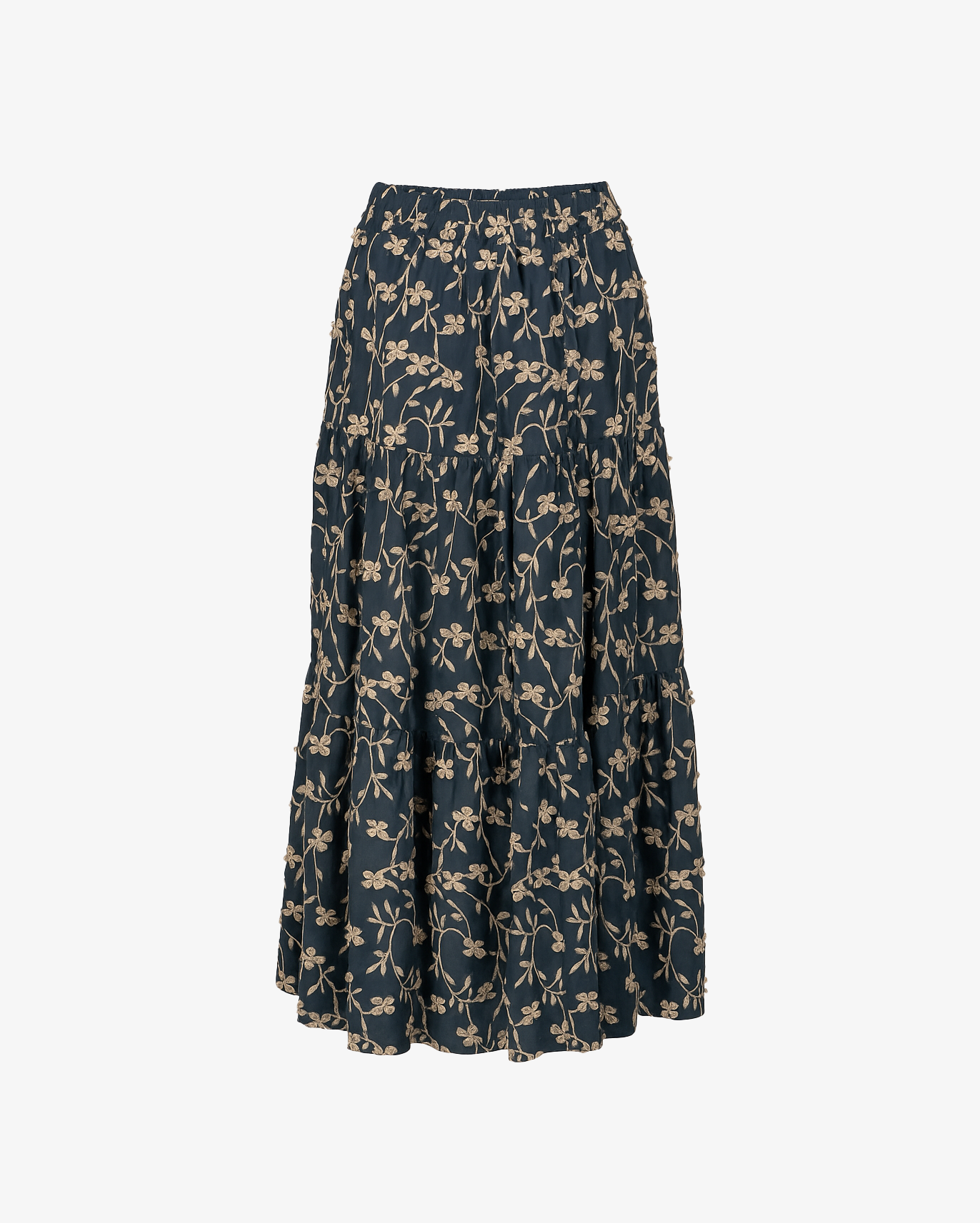 Gonna lunga con ricamo floreale