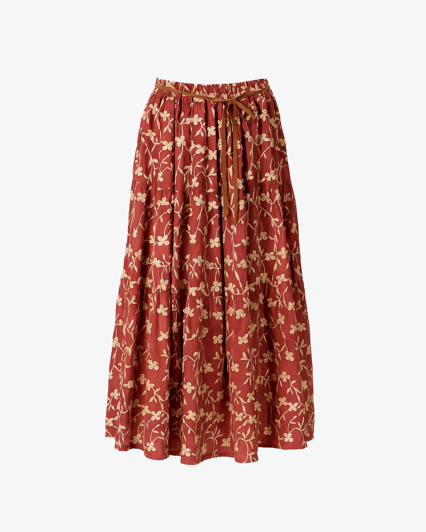 Gonna lunga con ricamo floreale