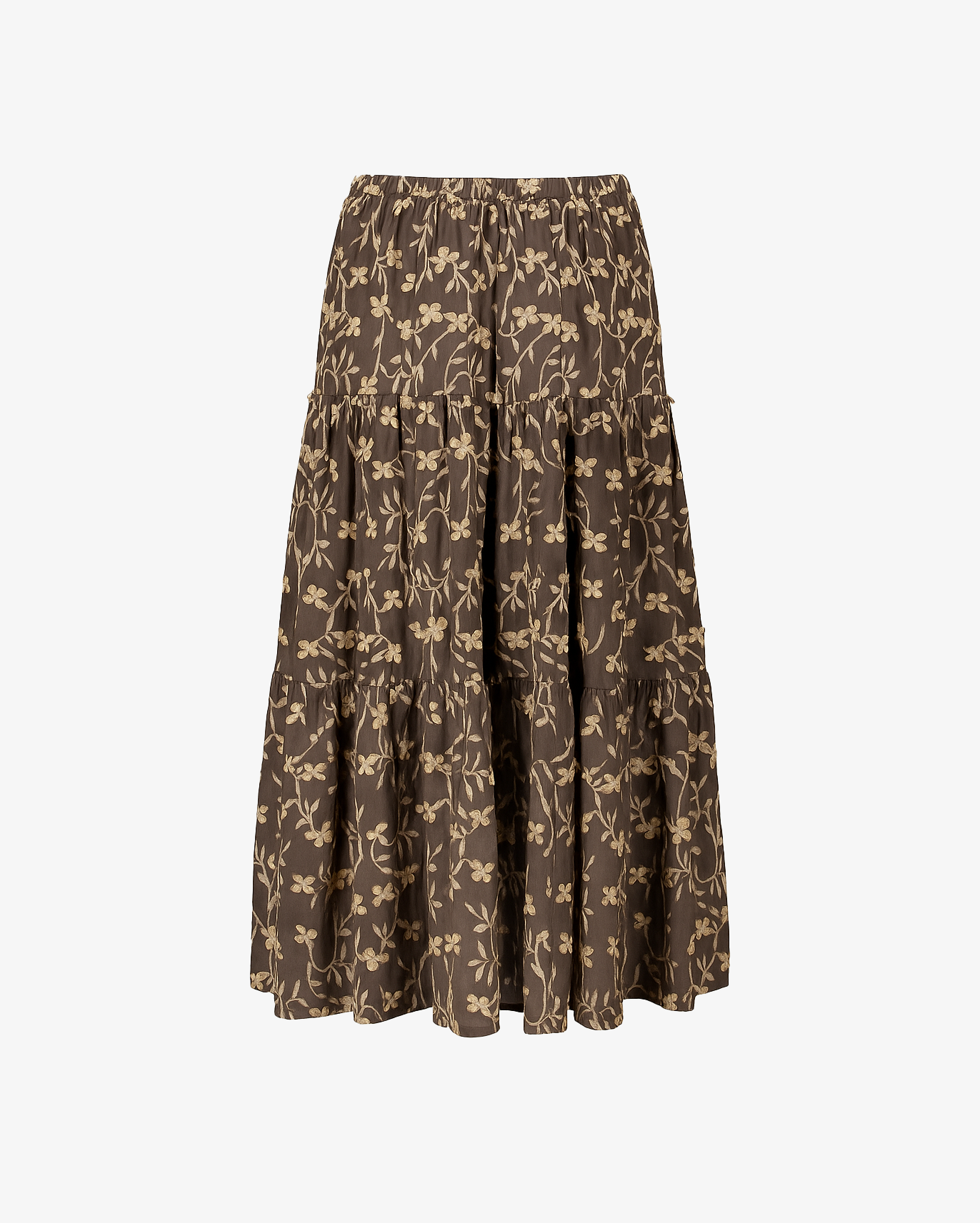 Gonna lunga con ricamo floreale