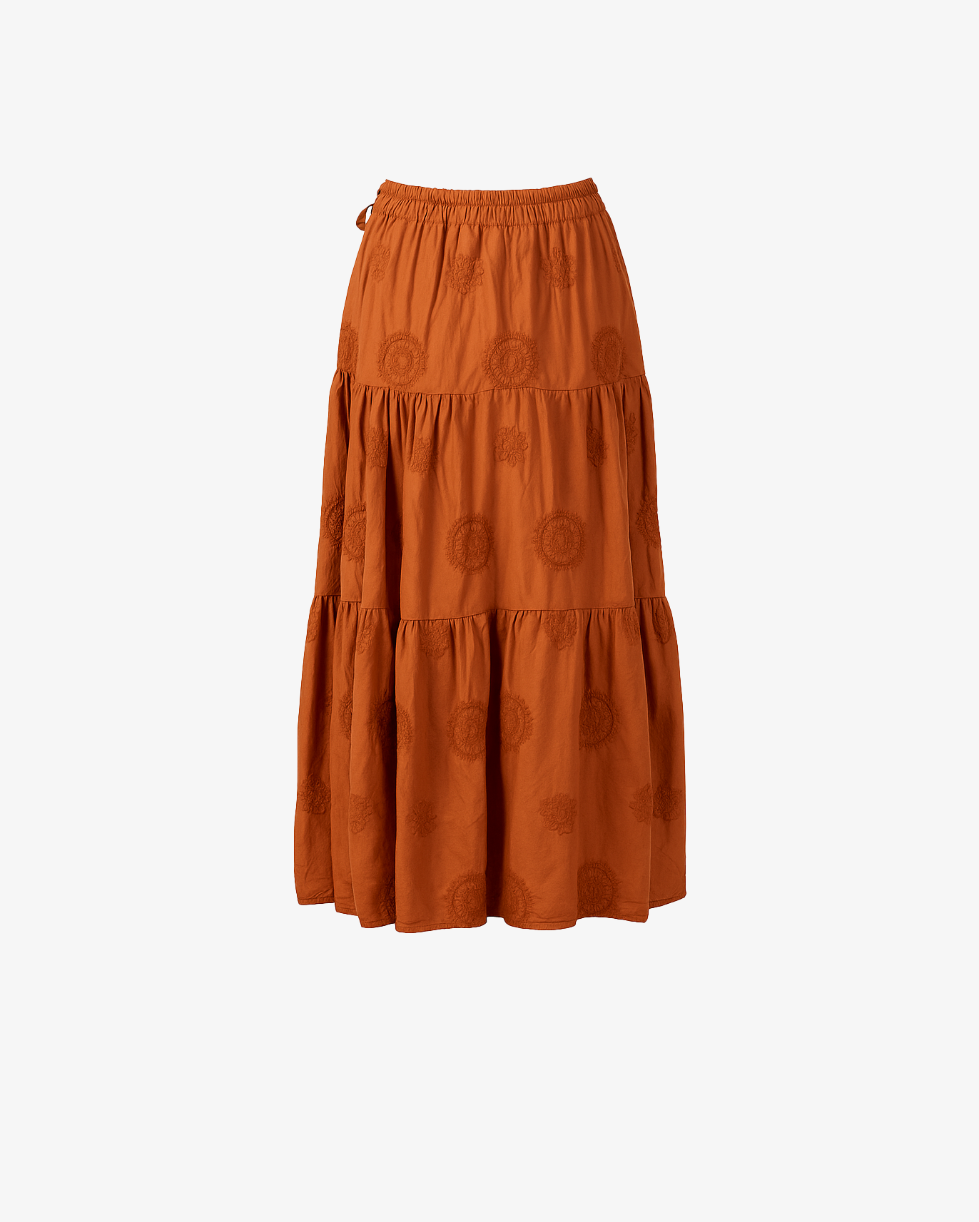 Gonna lunga tinta unita con ricamo