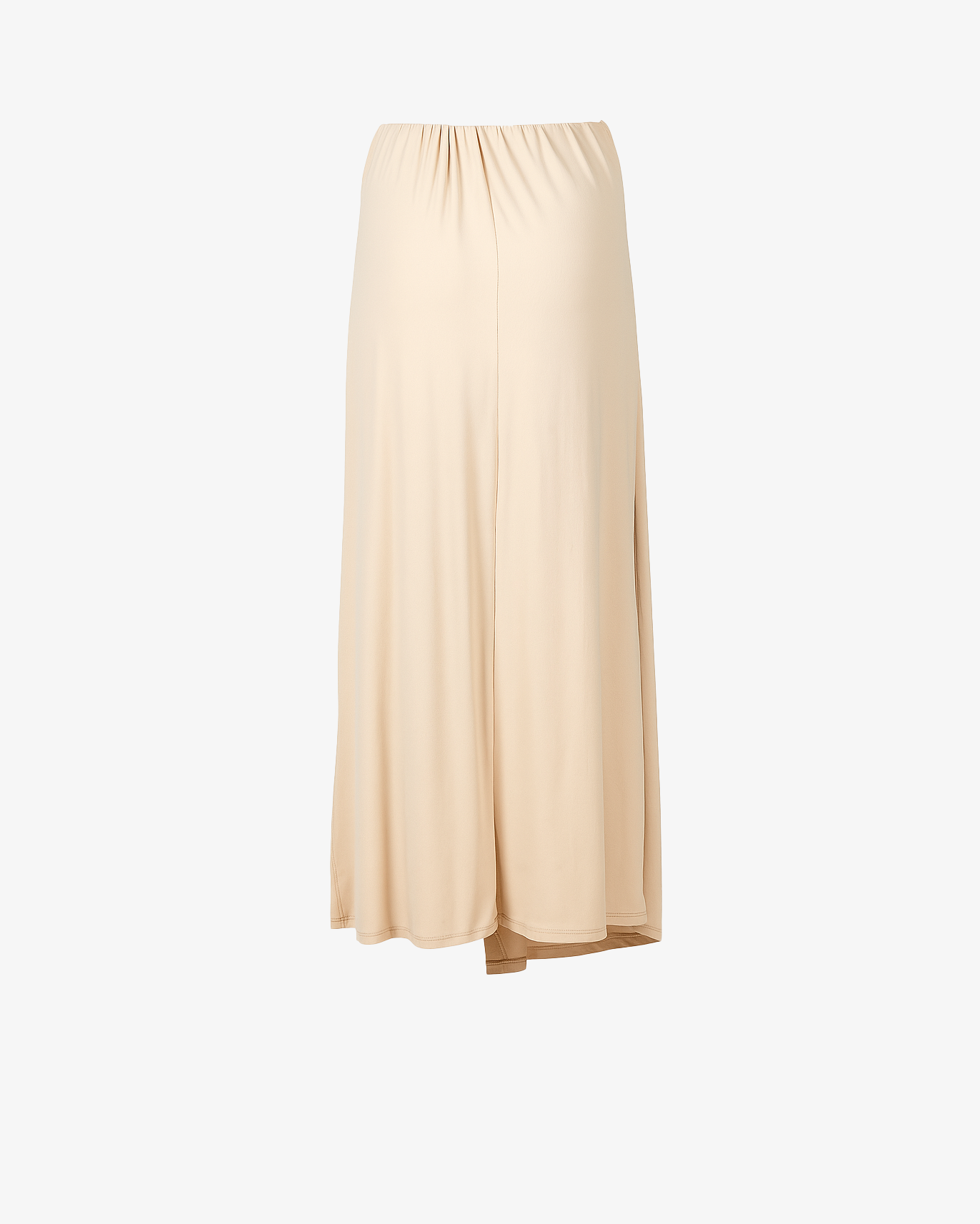 Gonna a tubino morbida con accessorio a sinistra