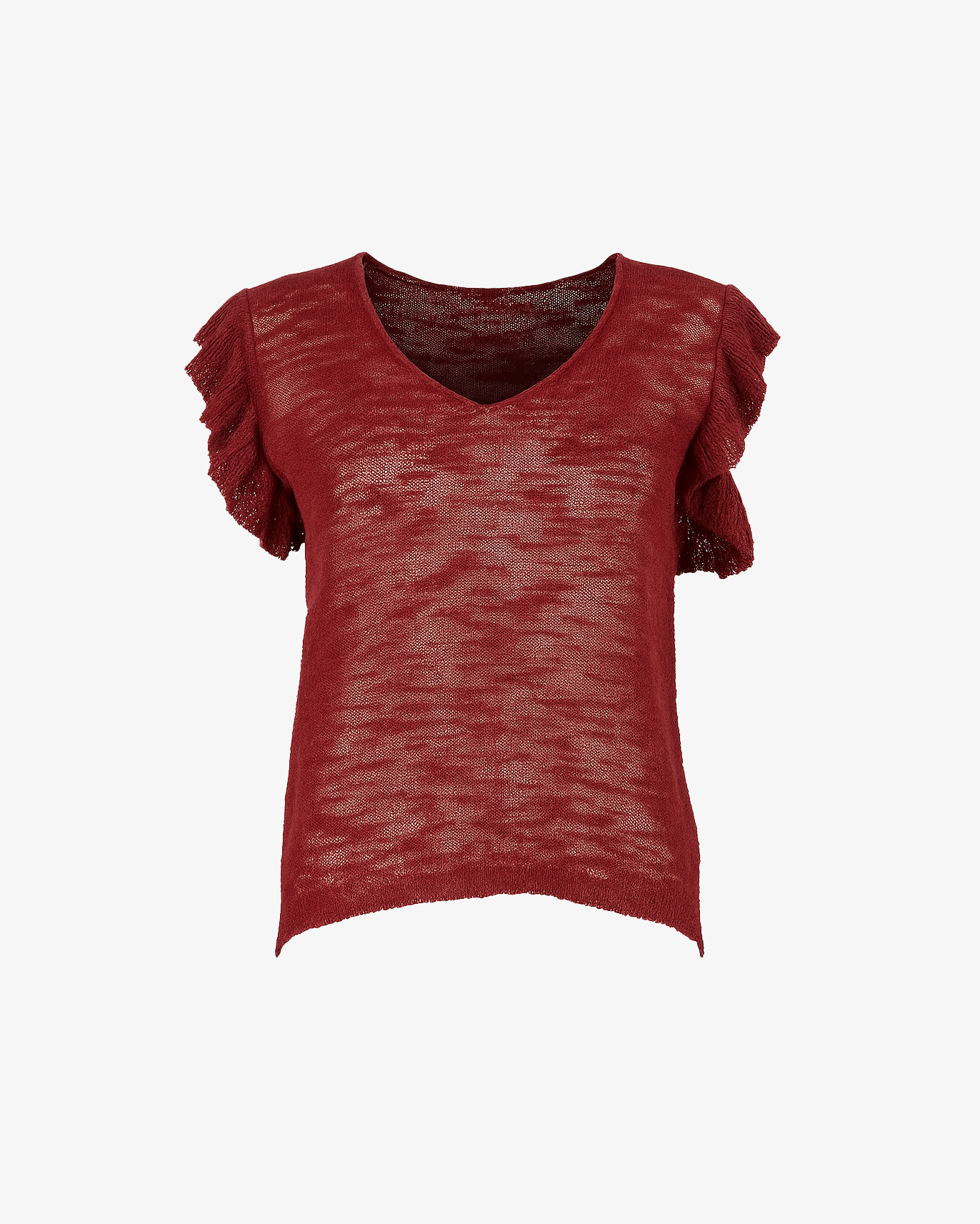 Maglia in filo a giro manica con rouge