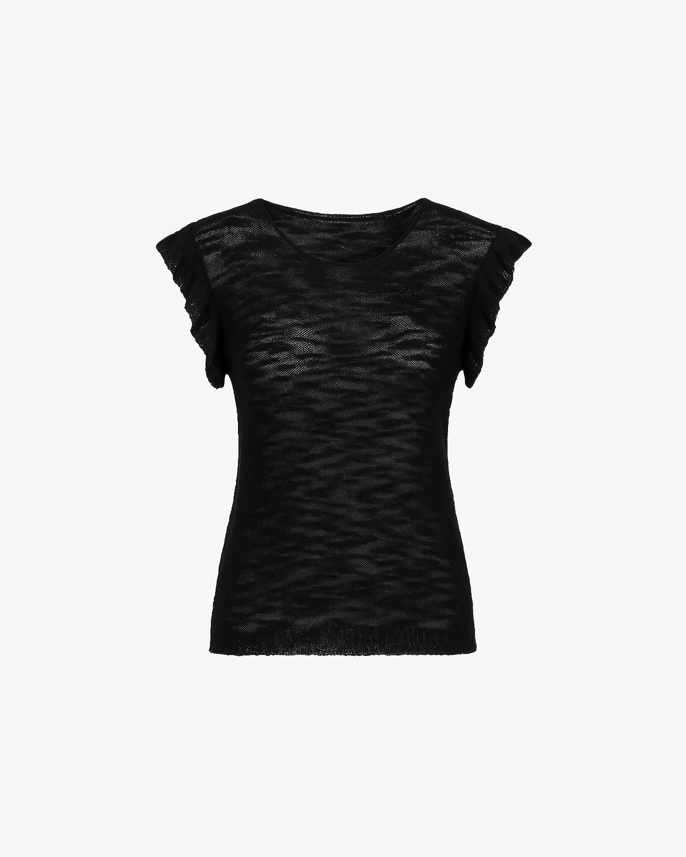 Maglia in filo a giro manica con rouge