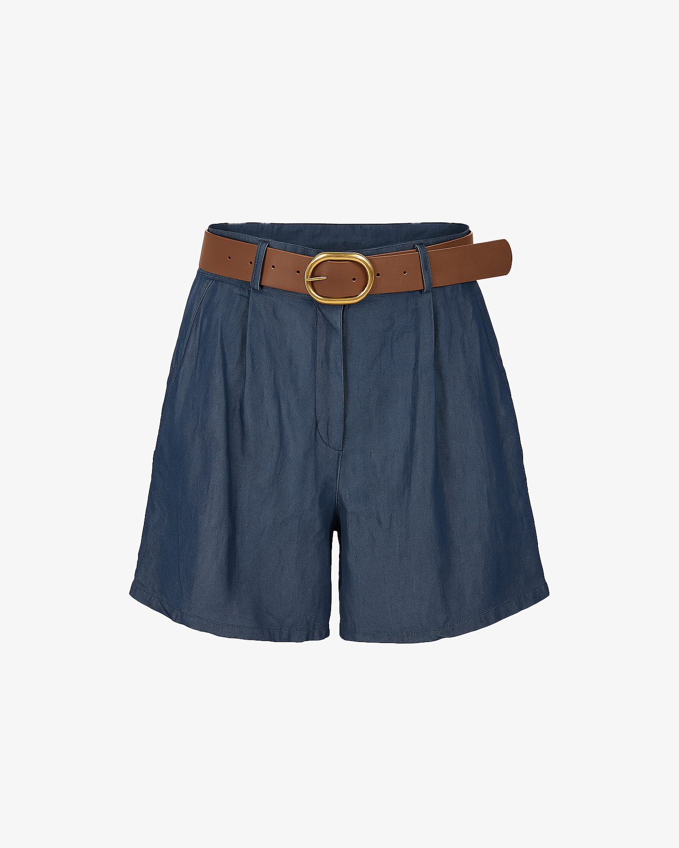 Pantaloncino con elastico e cintura marrone