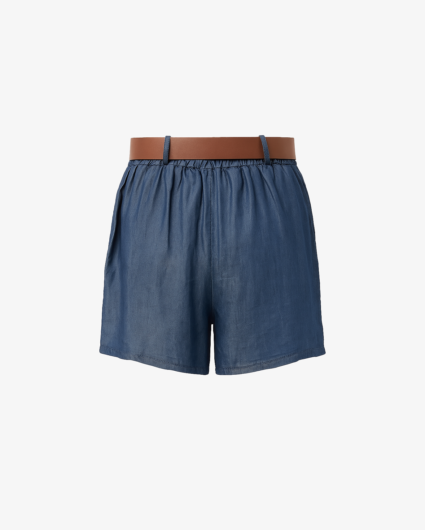 Pantaloncino con elastico e cintura marrone