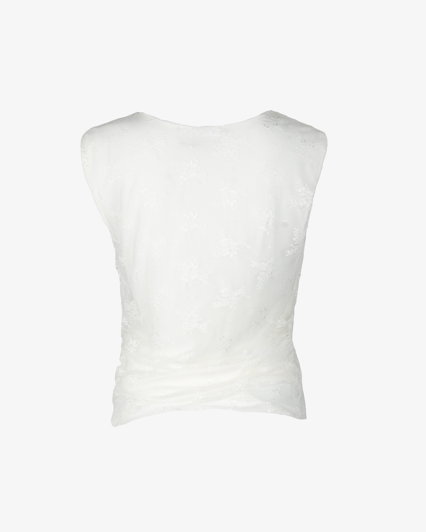 Top trasparente con giro manica in rete