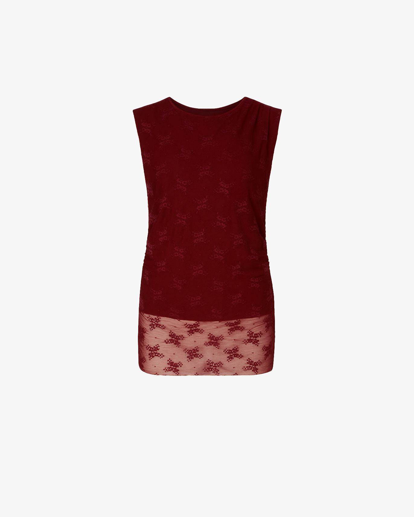 Top trasparente con giro manica in rete