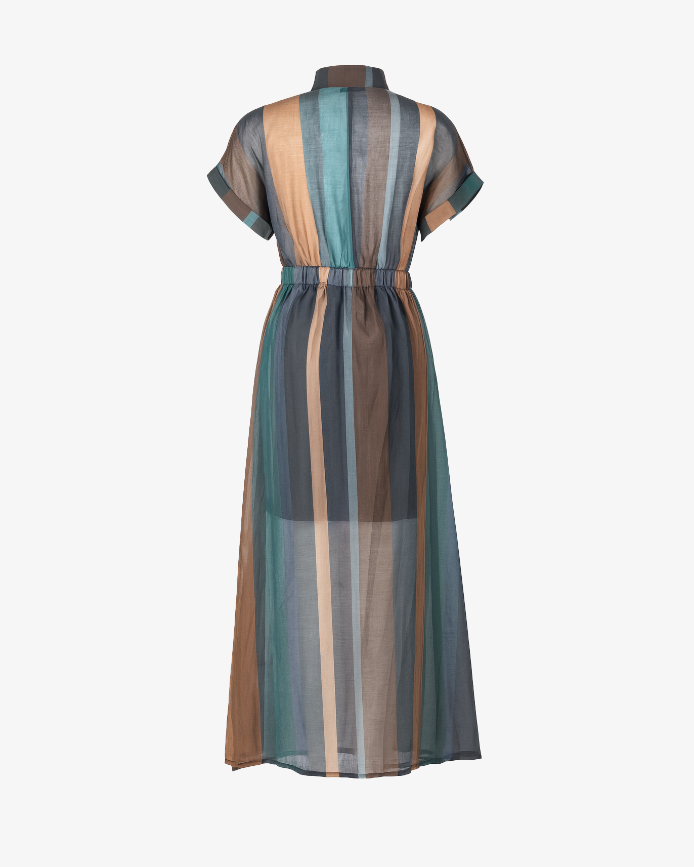 Abito lungo mezza manica con bottoni sul petto