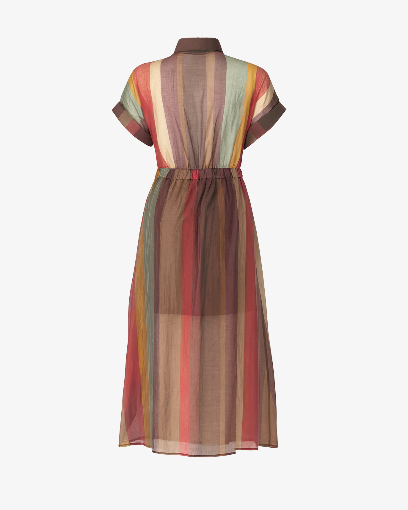 Abito lungo mezza manica con bottoni sul petto