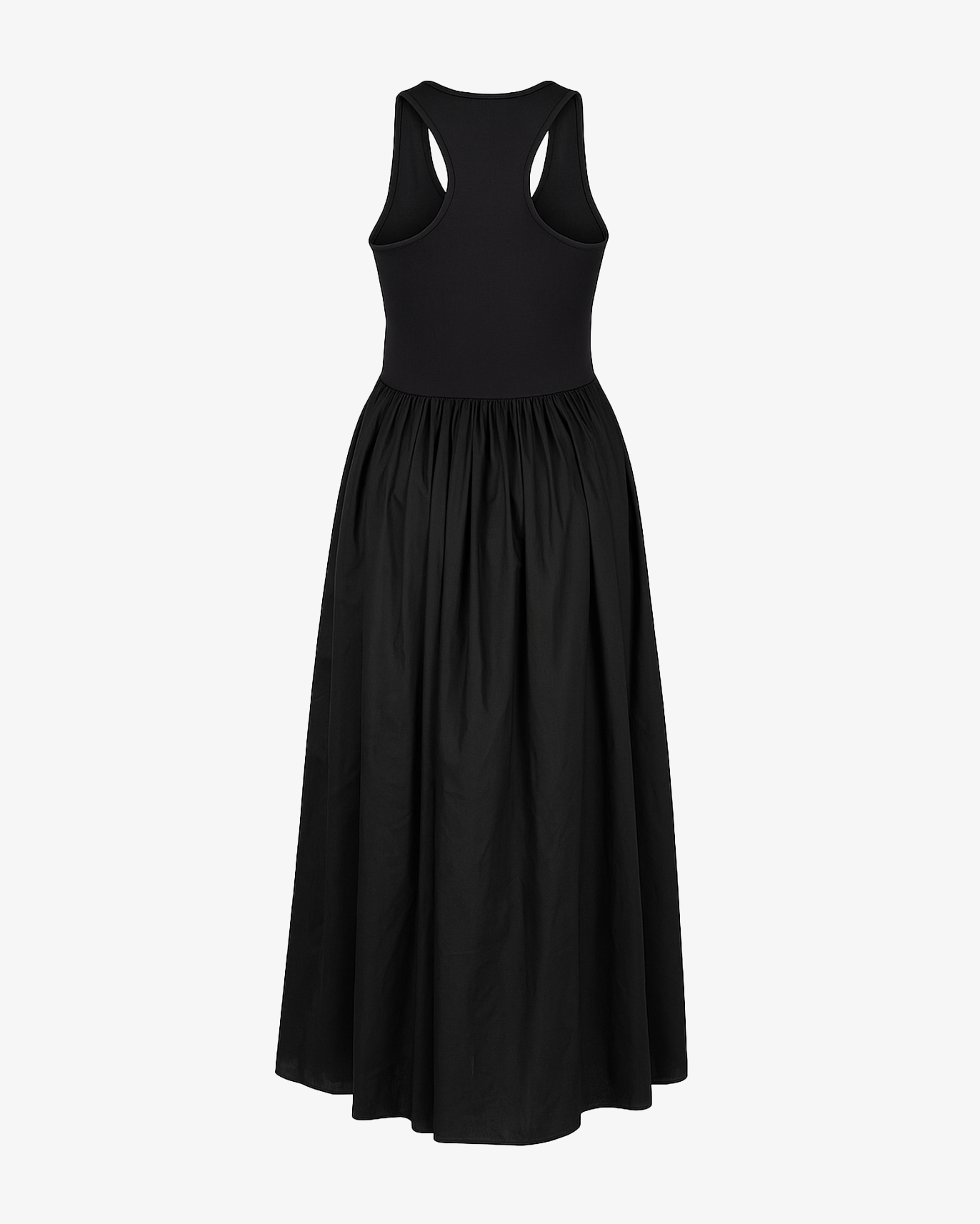 Abito lungo a giro svasato e stretto in vita