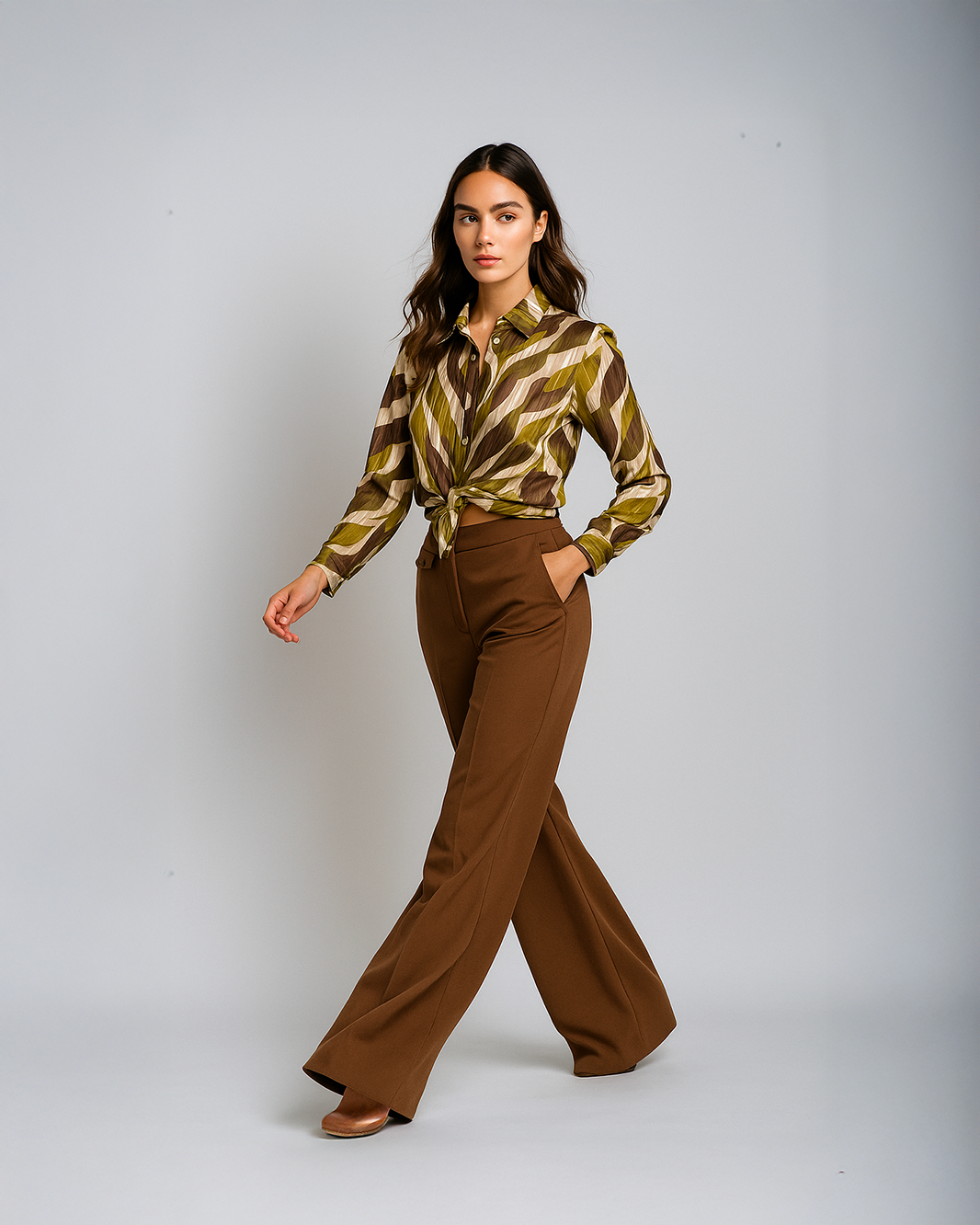 Camicia trasparente con manica lunga