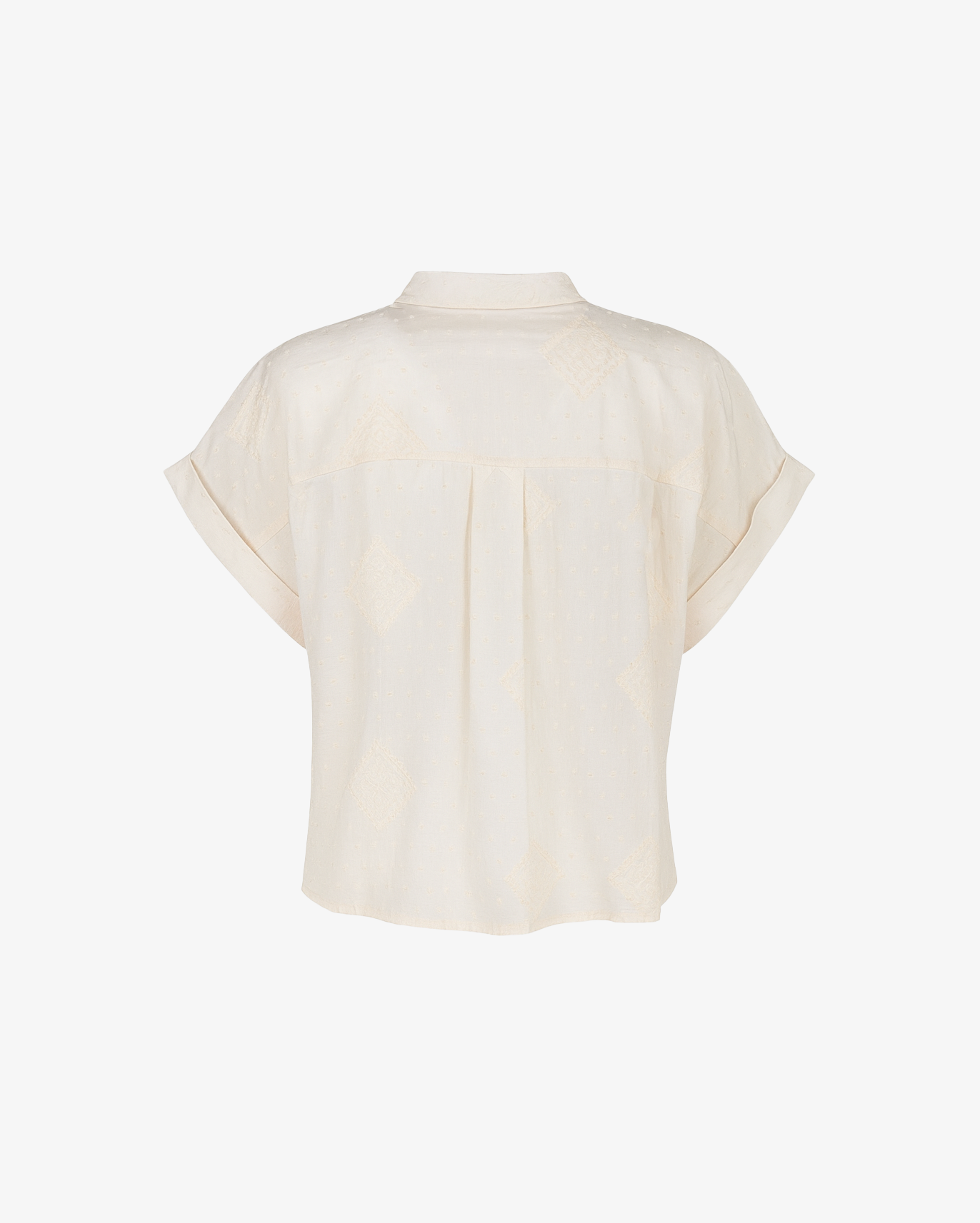 Camicia tinta unita con ricami