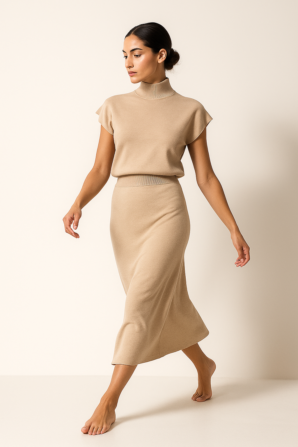 Completo lupetto con gonna svasata