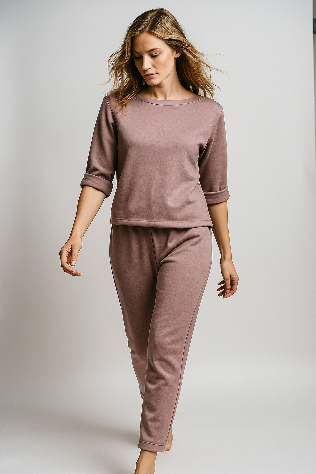 Pantaloni con molla e tasca con gamba a sigaretta