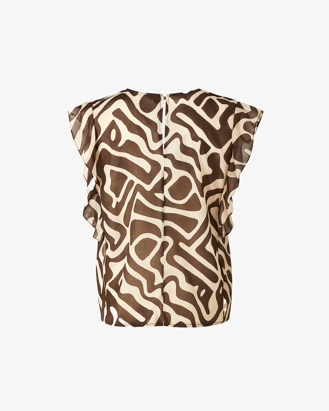 Blusa con bottone posteriore e rouge sulla manica