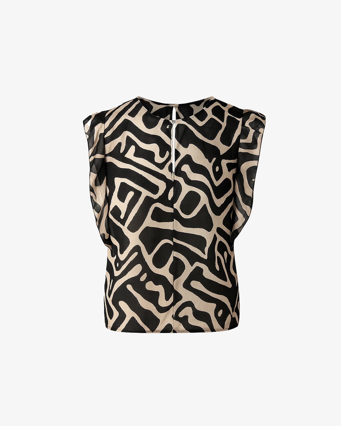 Blusa con bottone posteriore e rouge sulla manica