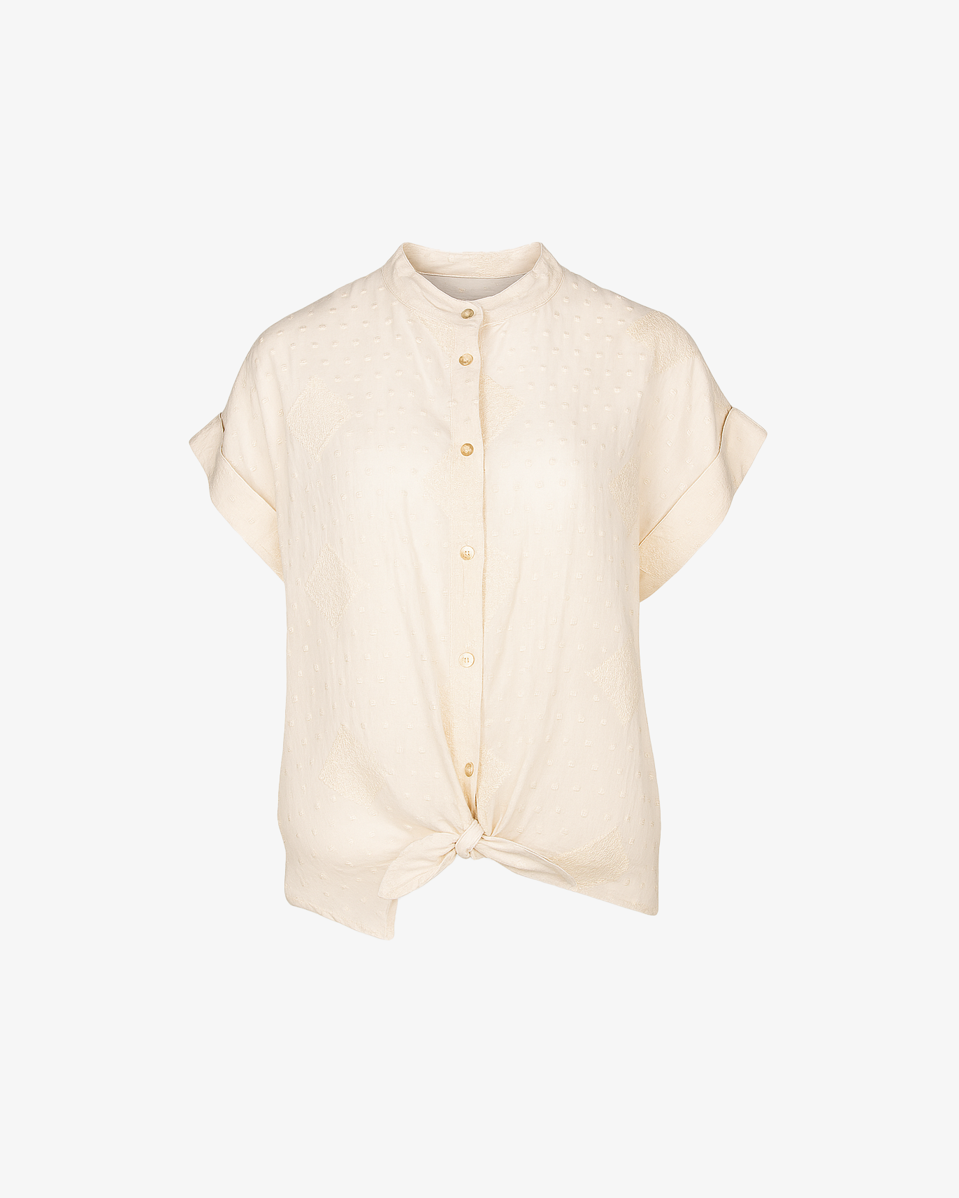 Camicia tinta unita con ricami