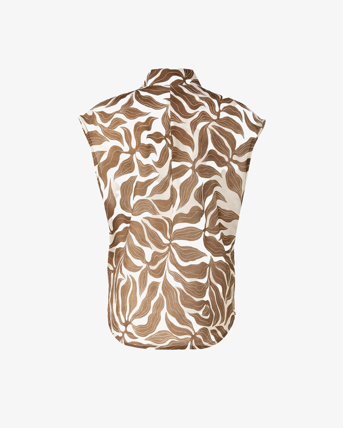 Camicia con nodo e fantasie foglie