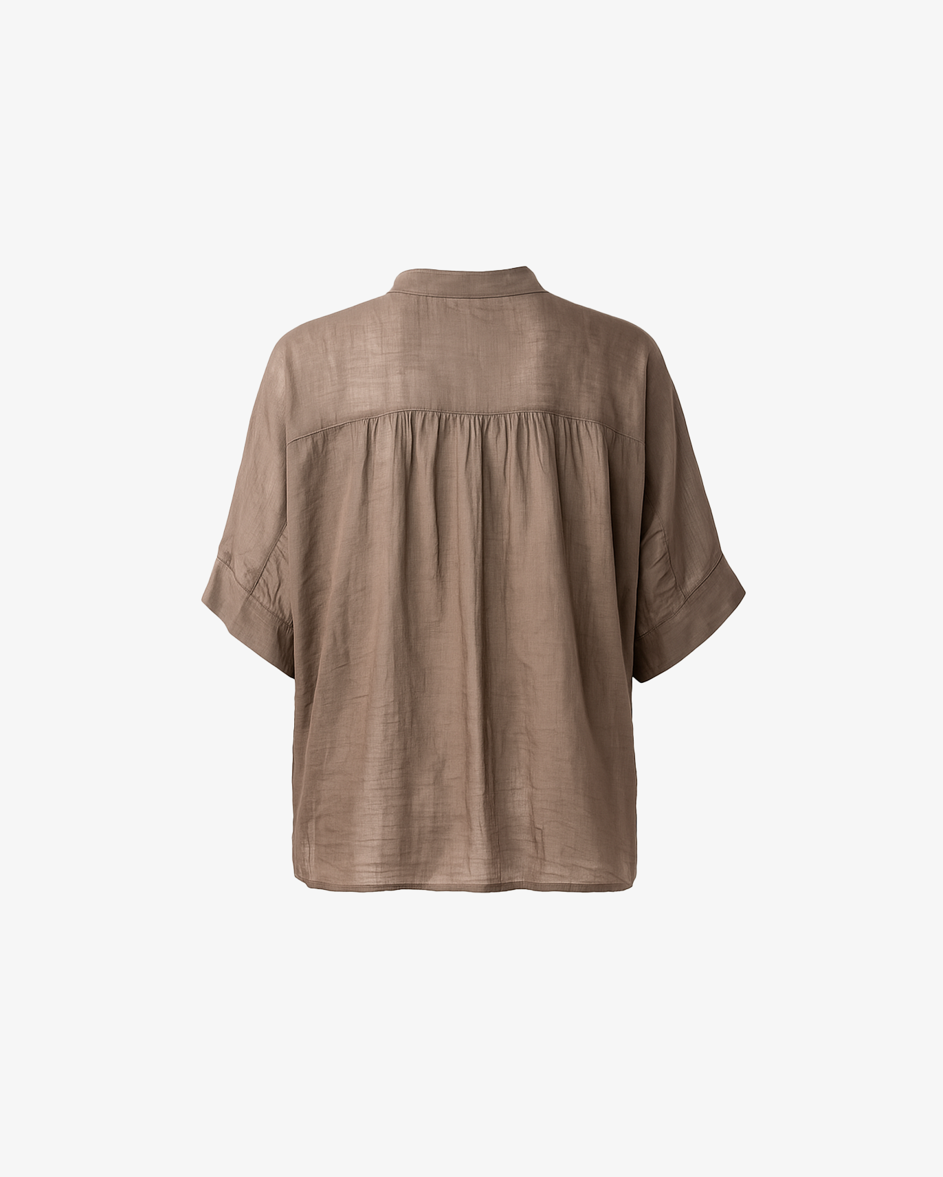 Camicia tinta unita con collo coreano