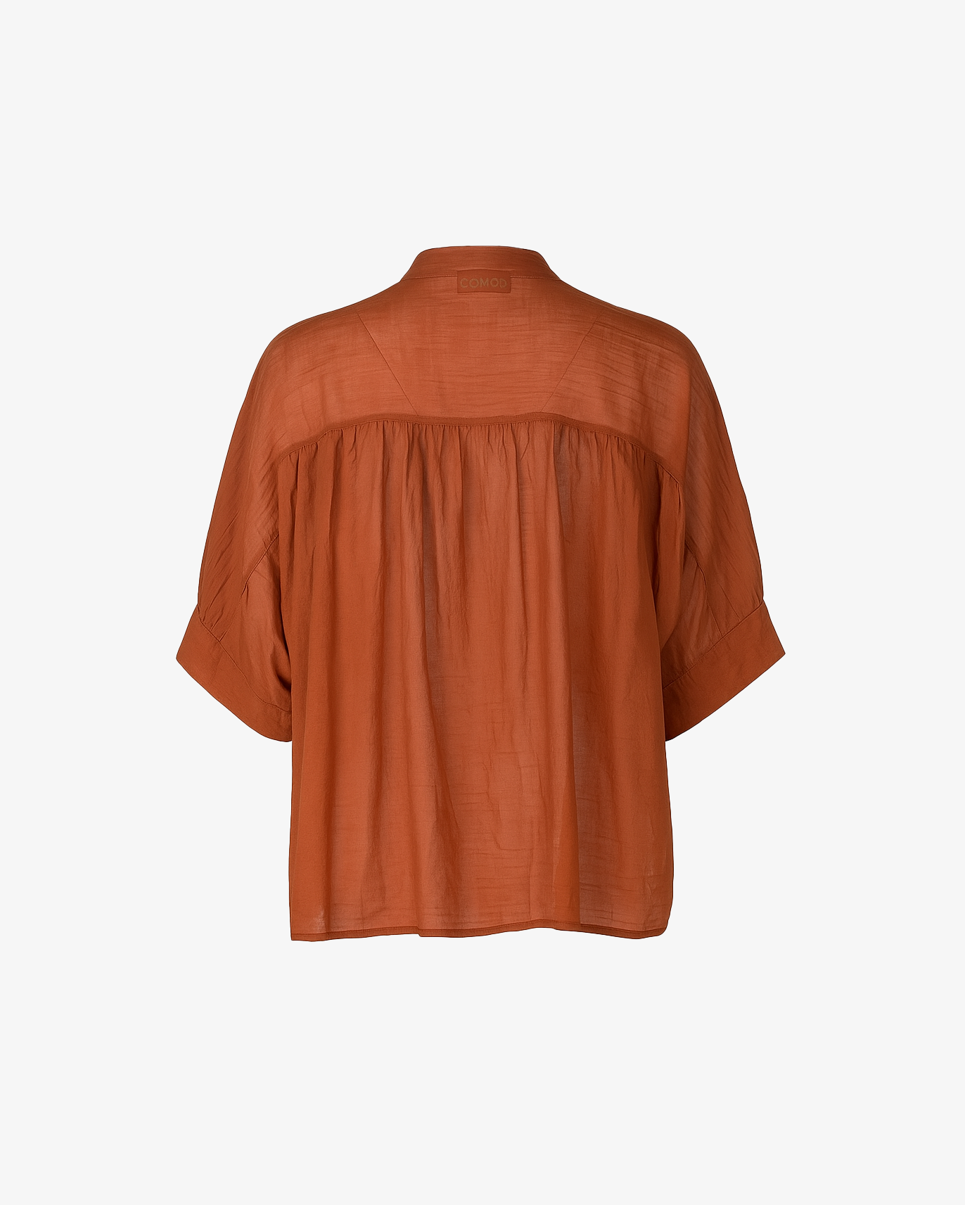 Camicia tinta unita con collo coreano