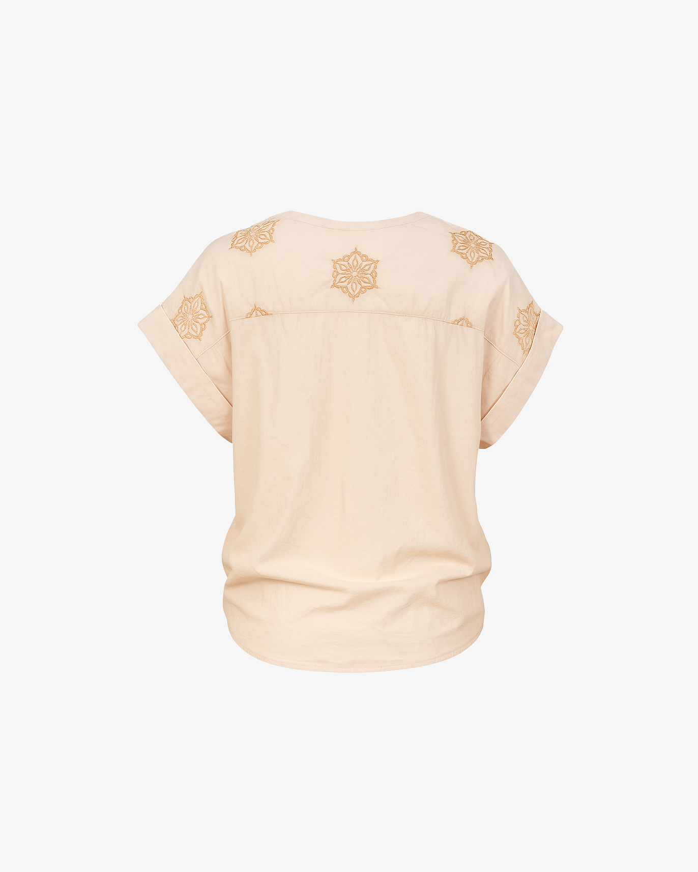 Camicia con nodo e ricamo a fantasia