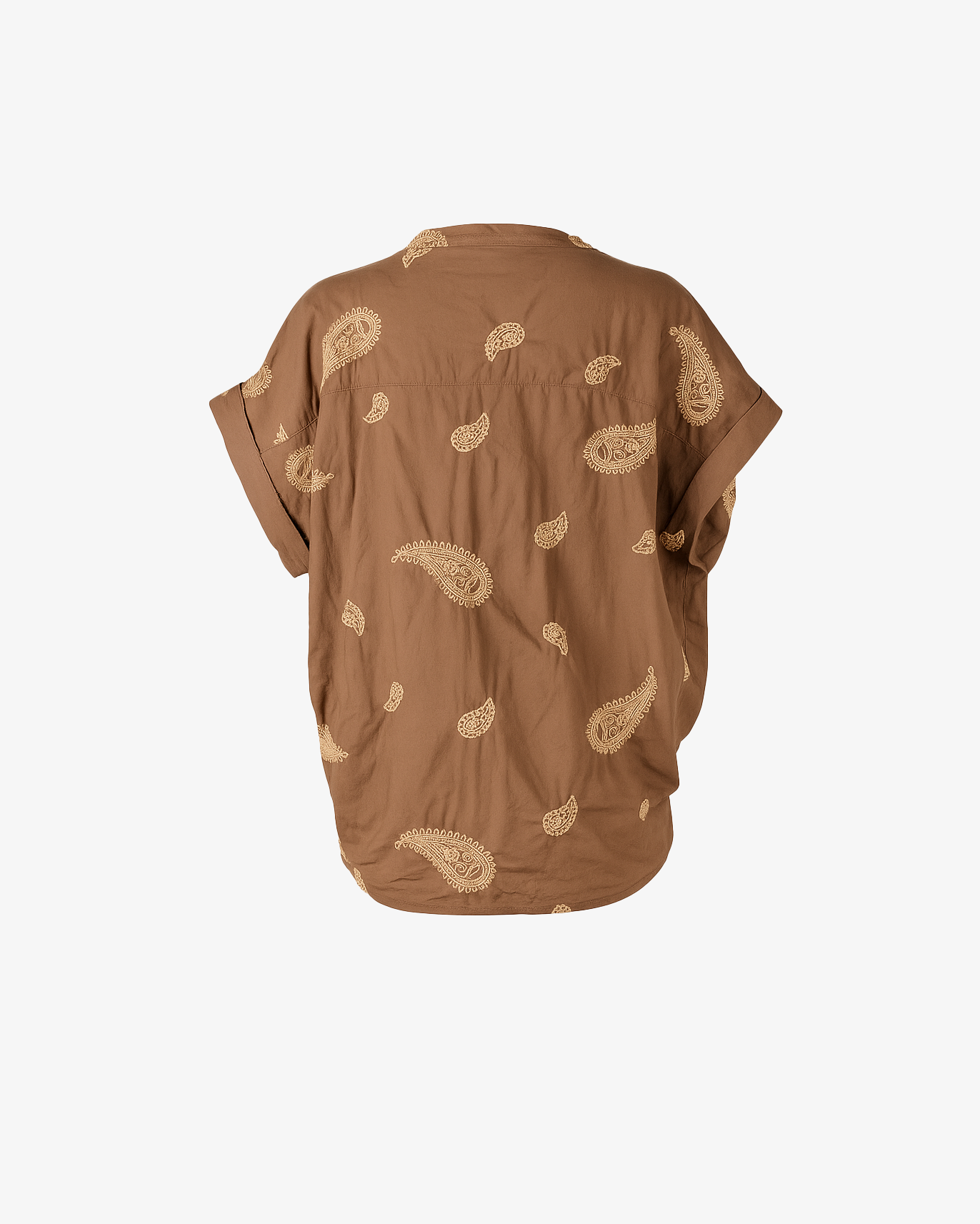 Camicia con nodo e ricamo a fantasia