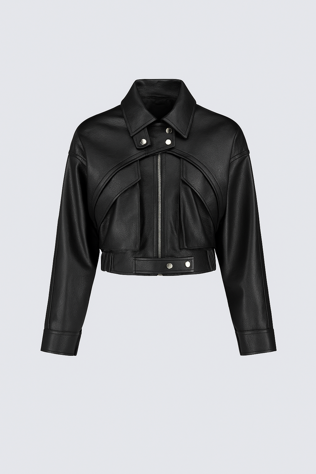 Giacca bomber effetto plle con manica larga e collo reverse