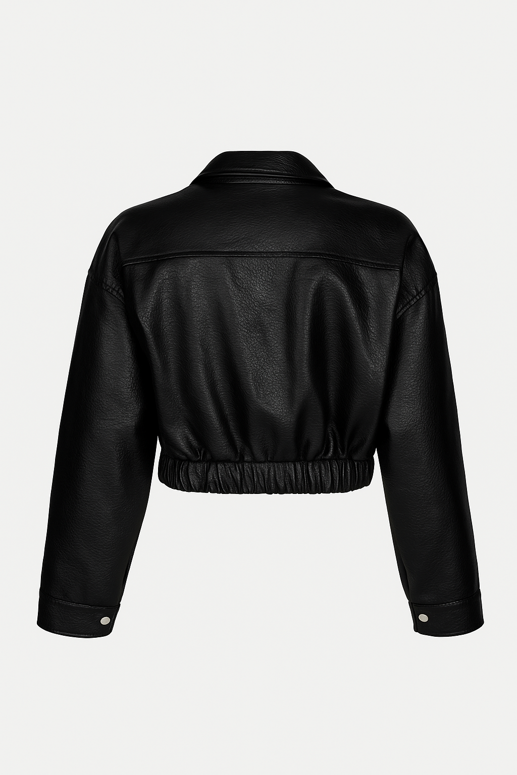 Giacca bomber effetto plle con manica larga e collo reverse