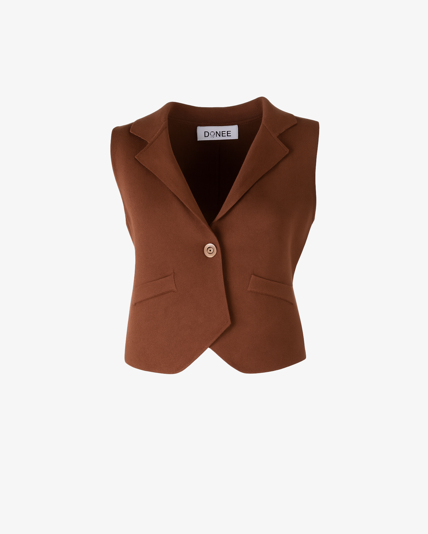 Gilet con finte tasche e bottone