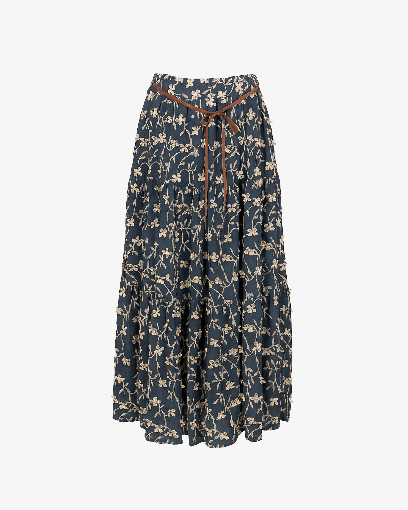 Gonna lunga con ricamo floreale