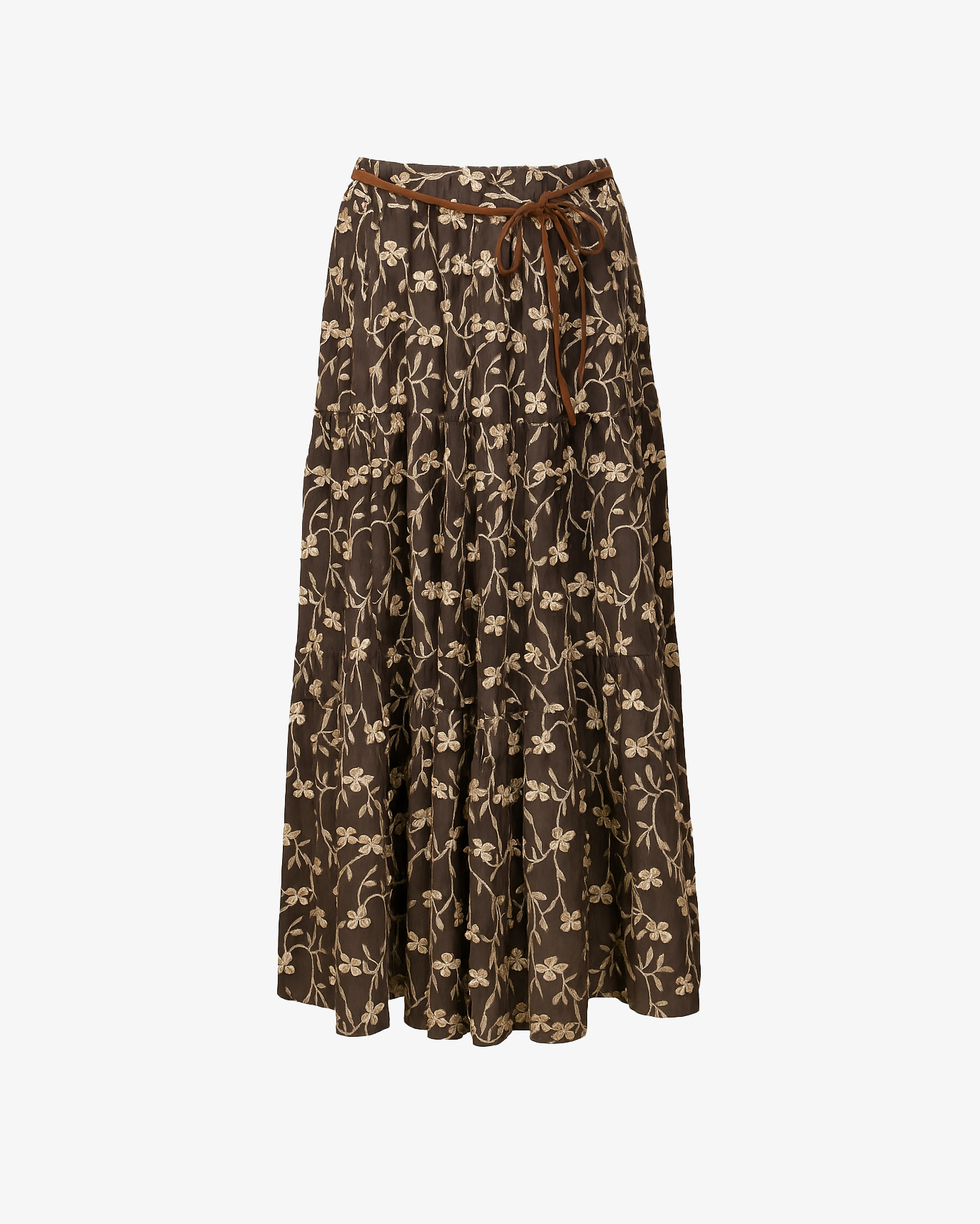 Gonna lunga con ricamo floreale