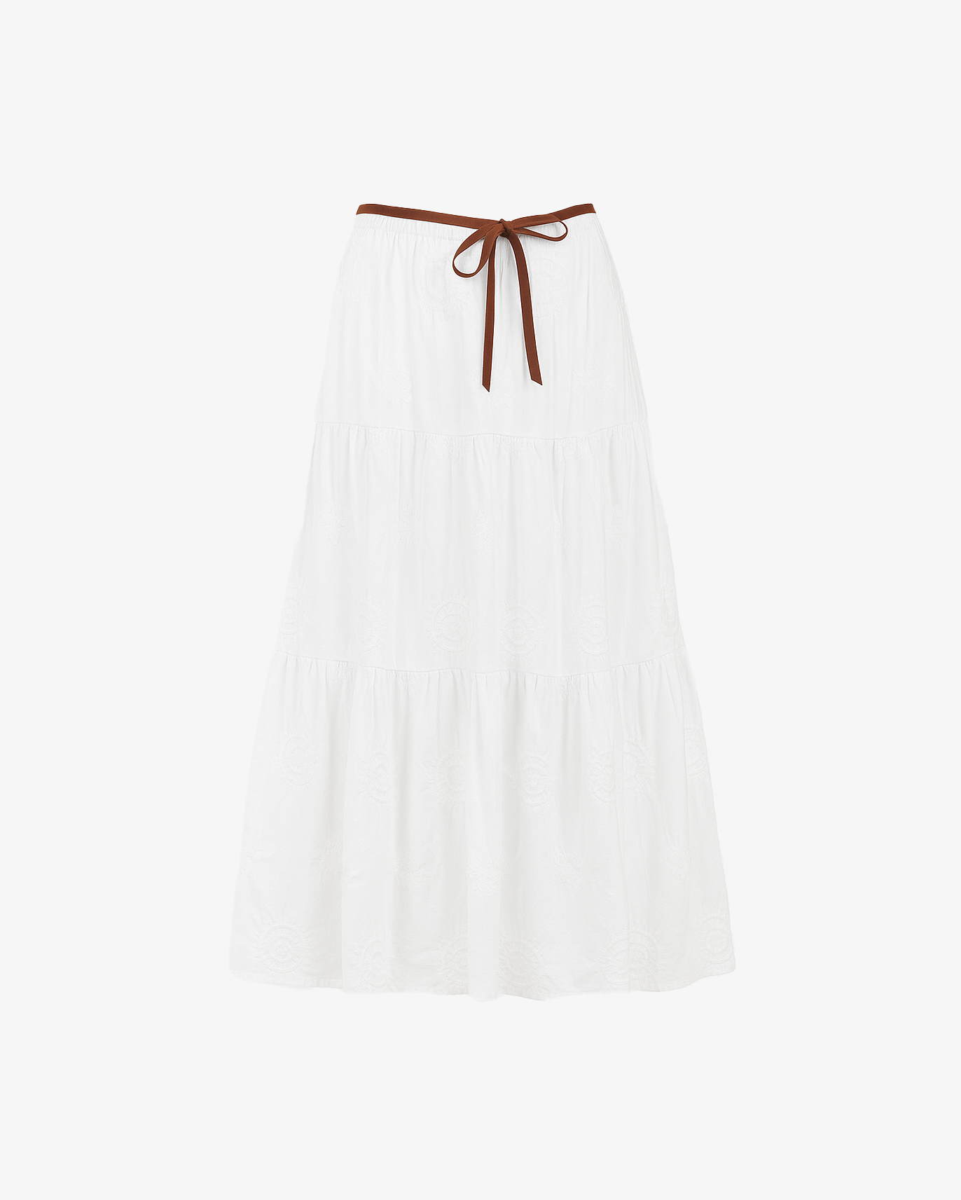 Gonna lunga tinta unita con ricamo