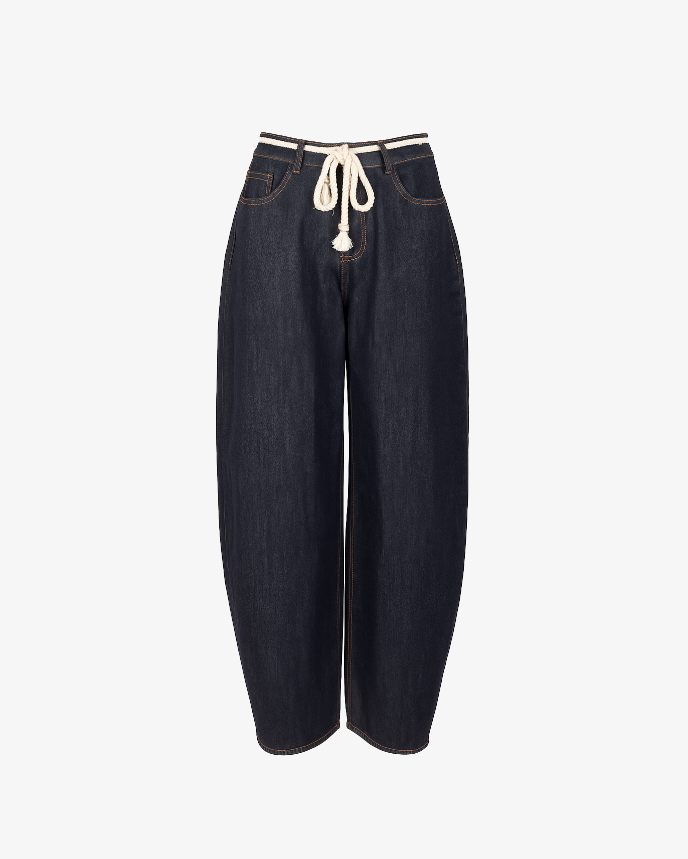 Jeans con cintura in corda