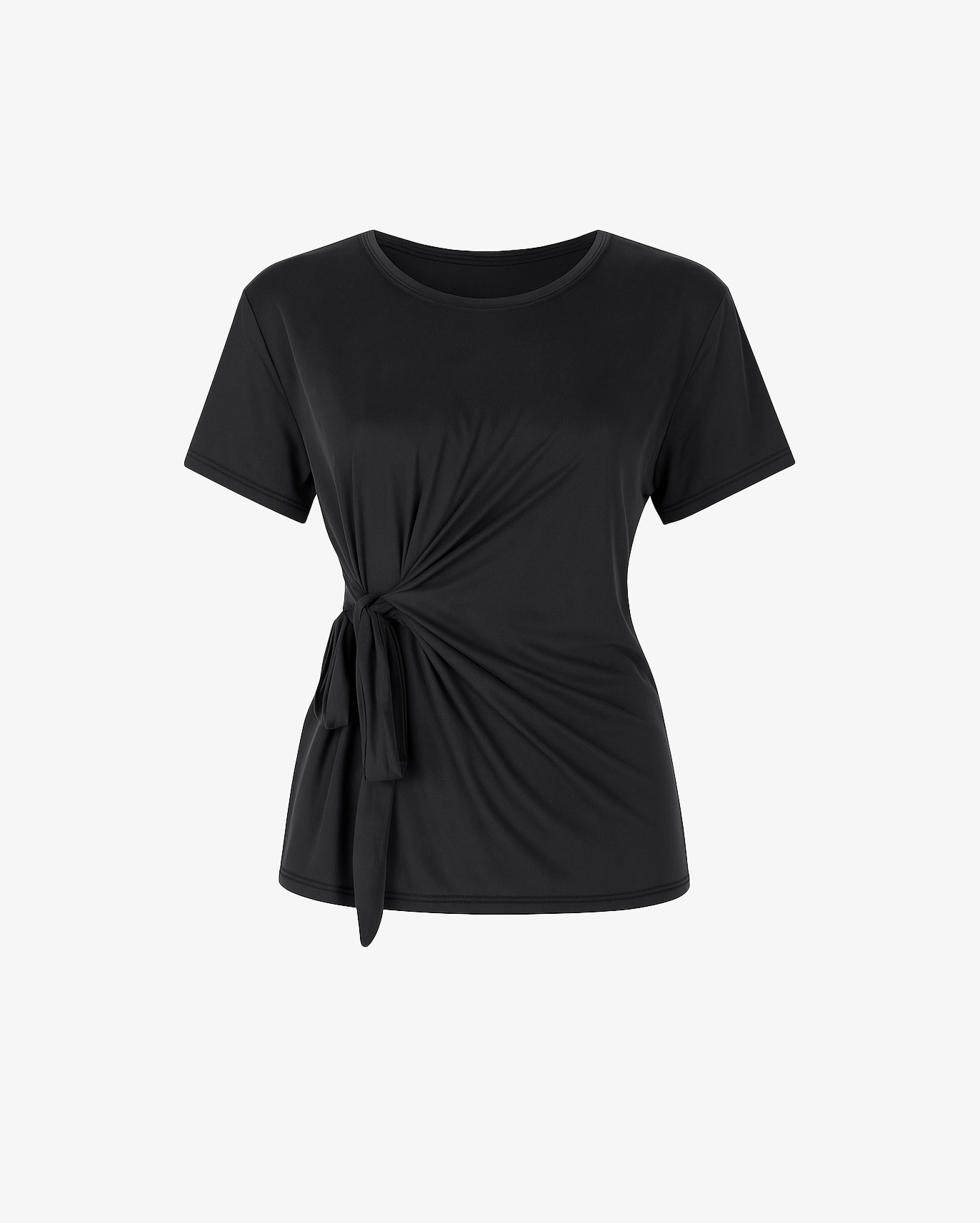 Maglia mezza manica con fiocco a destra