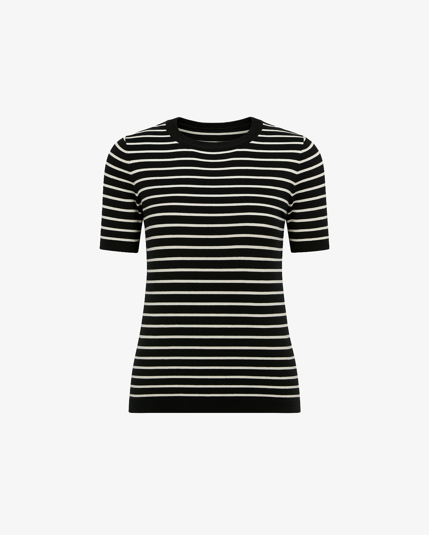 Pullover mezza manica girocollo a righe