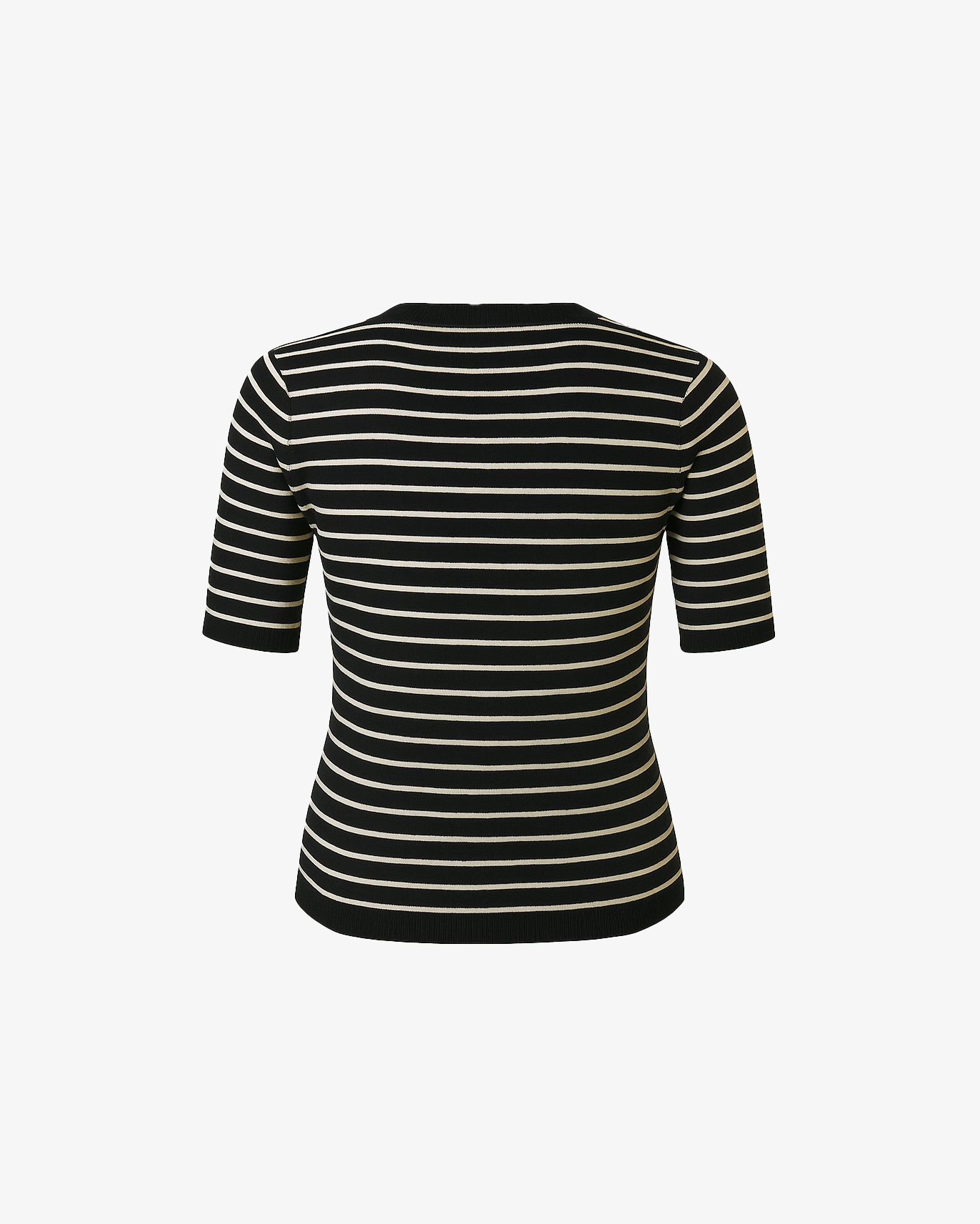 Pullover mezza manica girocollo a righe