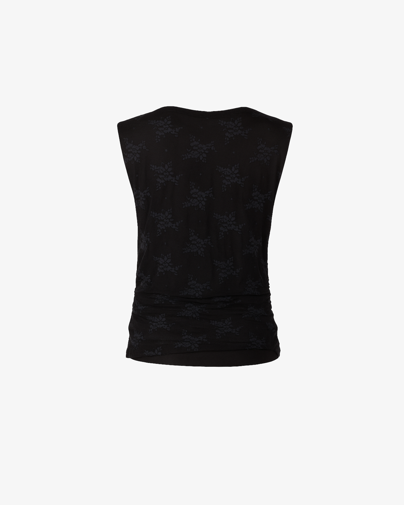 Top trasparente con giro manica in rete