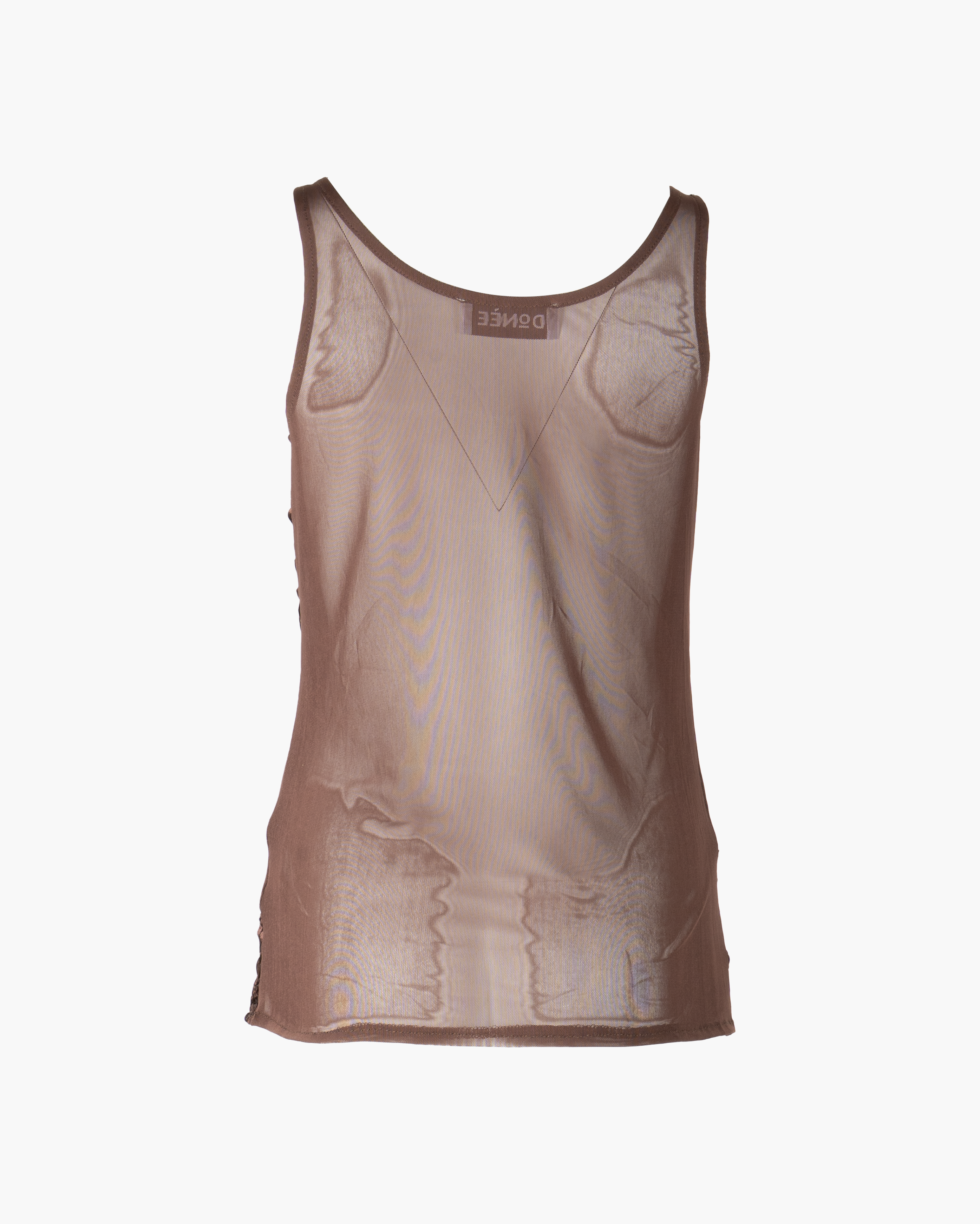 Top con bretelle e fiori in rilievo