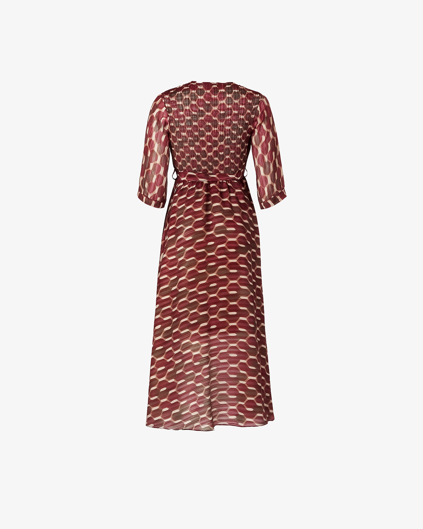 Vestito lungo scollato con cintura in vita