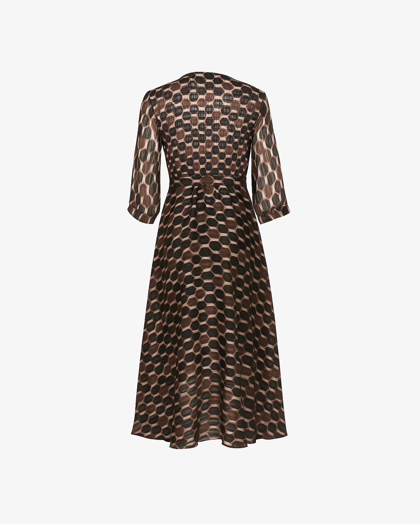 Vestito lungo scollato con cintura in vita